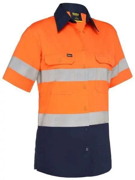 Bisley Women's Taped Cool Lightweight Hi Vis Drill Shirt BL1896 - City Workwear
